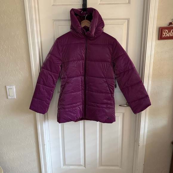 NWT Under Armour Kids' Vibrant Purple (fully lined) Hooded Puffer Jacket YXL - Picture 7 of 7